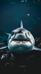 Oceanic Majesty: Shark AI Wallpaper for iPhone