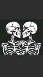 Skeleton Couple Phone Wallpaper: Eerie Romance