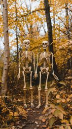 Skeleton Couple Phone Wallpaper: Dark Romance