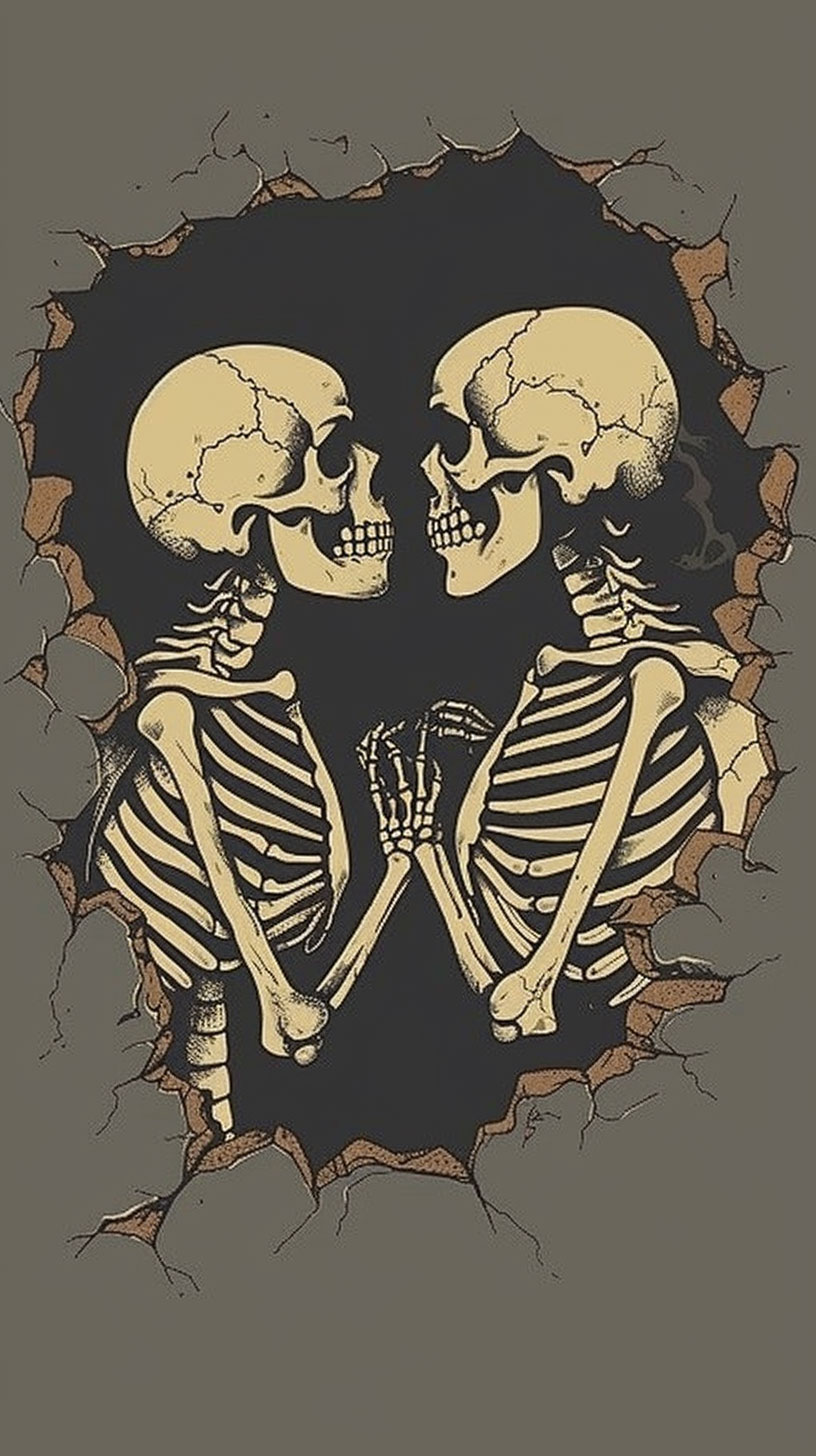 Gothic Skeleton Couple Phone Wallpaper: HD Collection