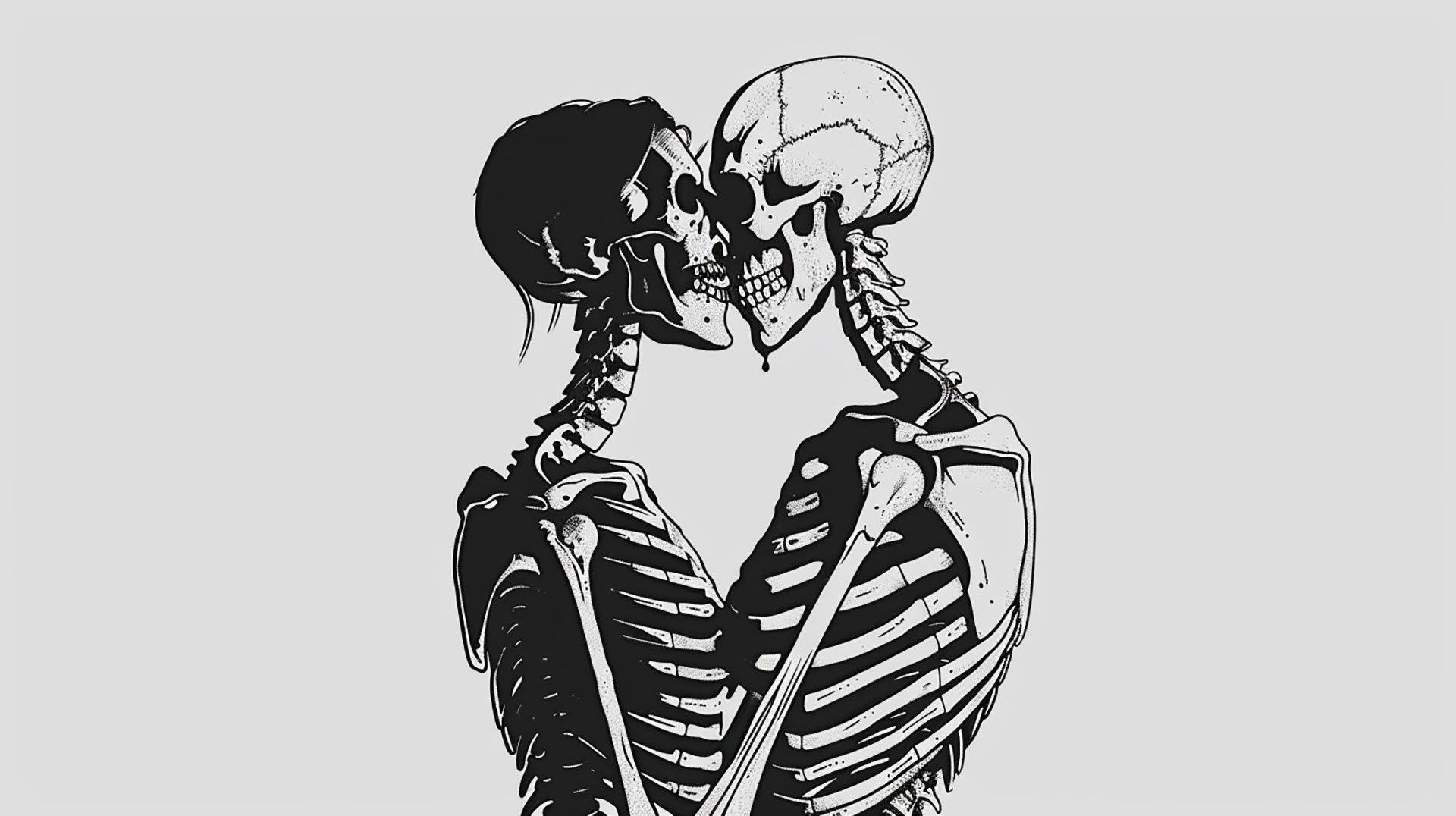 Scary Skeleton Couple Wallpaper: 8K Resolution