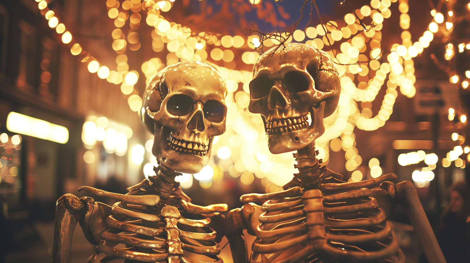 Creepy Skeleton Couple Digital Backgrounds