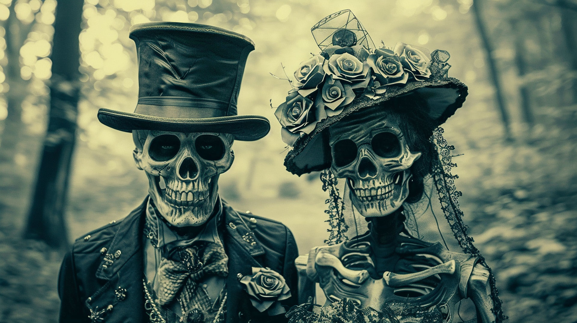 Spooky Skeleton Couple Wallpaper: HD Collection