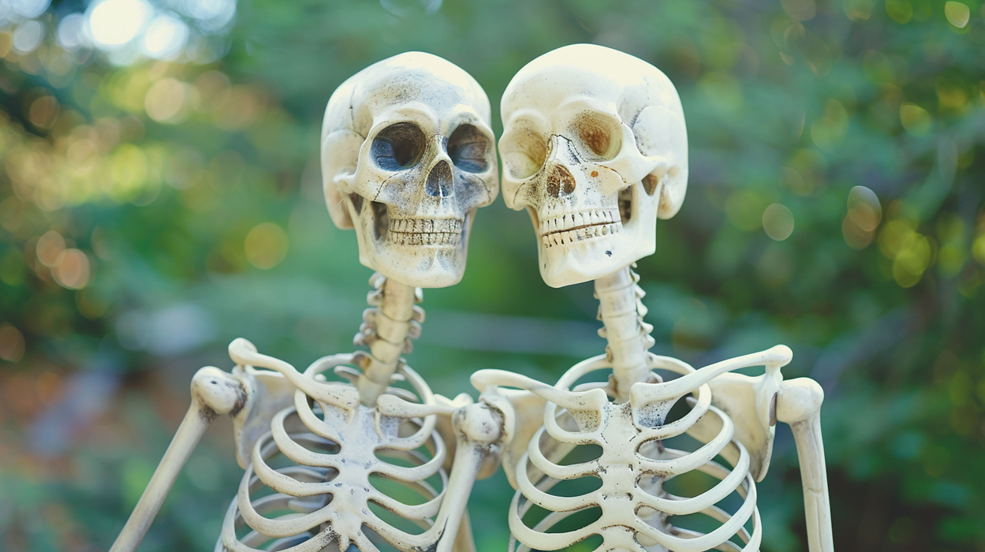 Eerie Skeleton Couple Wallpaper for Desktop