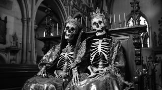 Skeleton Couple HD Wallpaper for Halloween