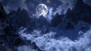 Enigmatic Night Sky Digital Wallpaper for Desktop