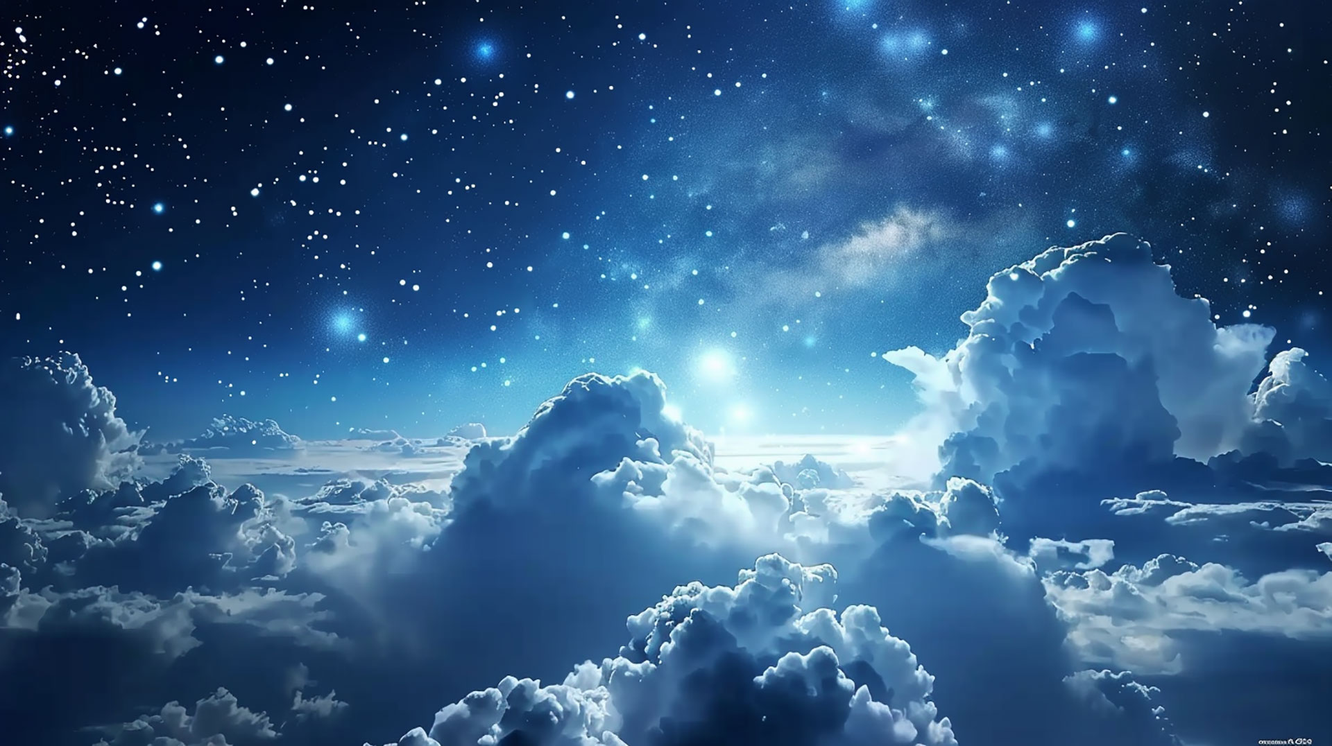 Enchanting Starry Night Sky Digital Wallpaper for Desktop