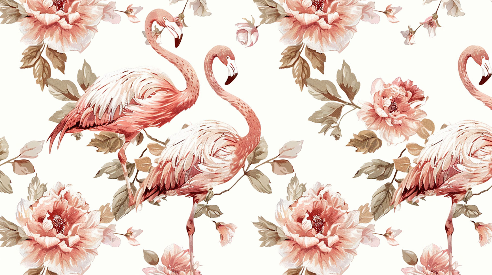 Vibrant Summer Flamingo AI HD Backgrounds