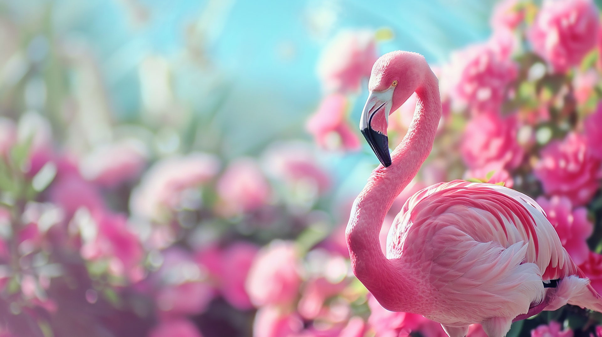 Summertime Fun: Summer Flamingo AI Wallpaper