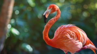 Relaxing Summer Flamingo AI Digital Wallpaper