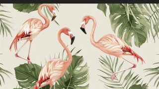 Chill Vibes with Summer Flamingo AI Wallpaper