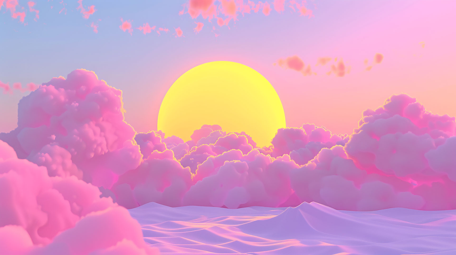 High-Resolution Sun Aesthetic AI Wallpaper 1920x1080