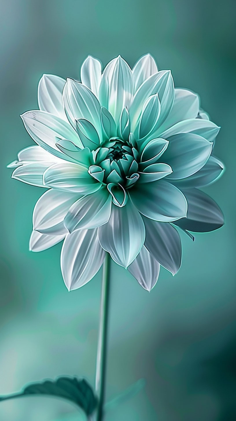 Oppo Teal Flower AI Mobile Wallpaper: HD Collection