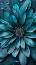 Vivo Teal Flower AI Mobile Wallpaper: HD Images