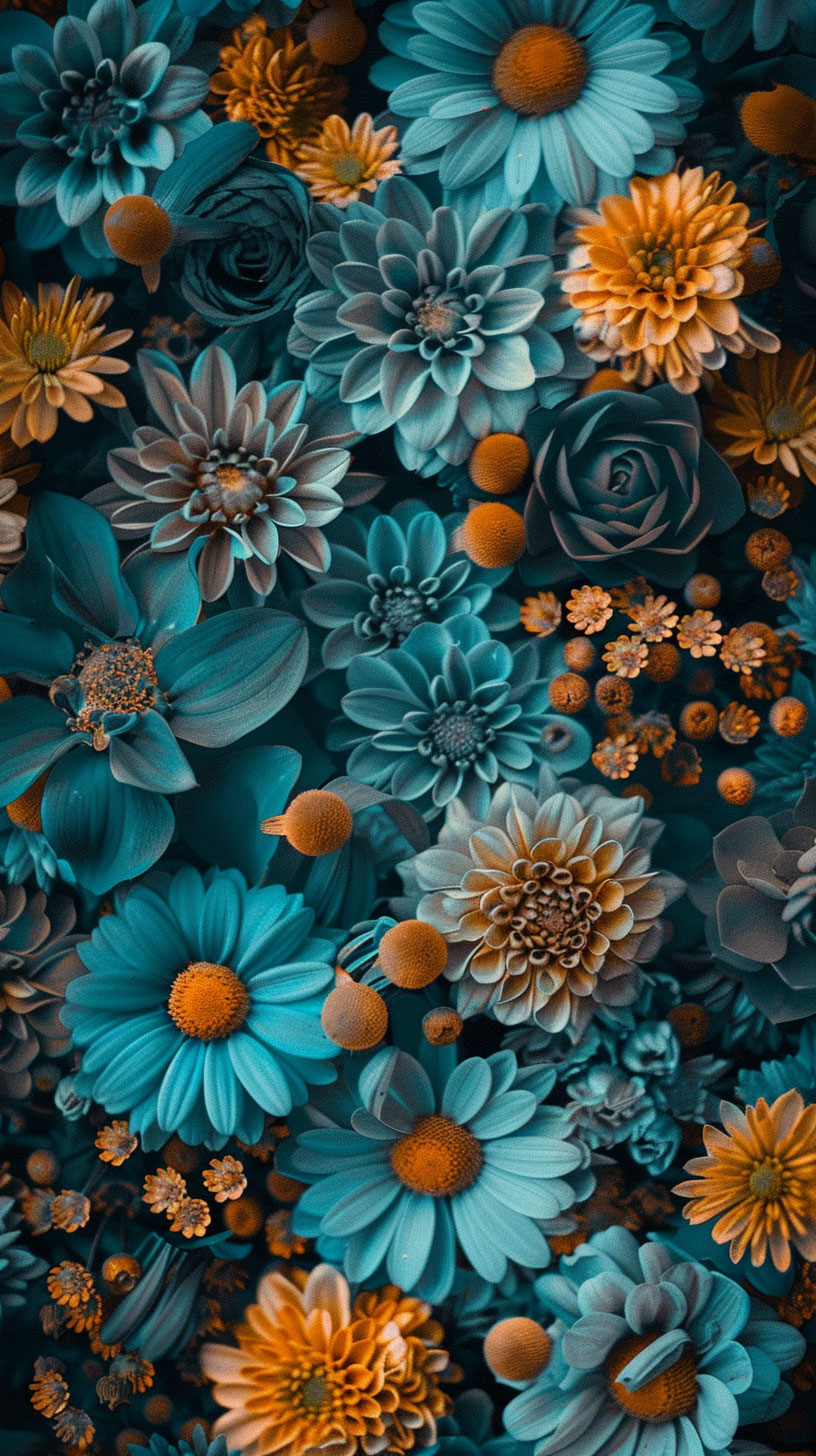 OnePlus Teal Flower AI Mobile Wallpaper: HD Collection