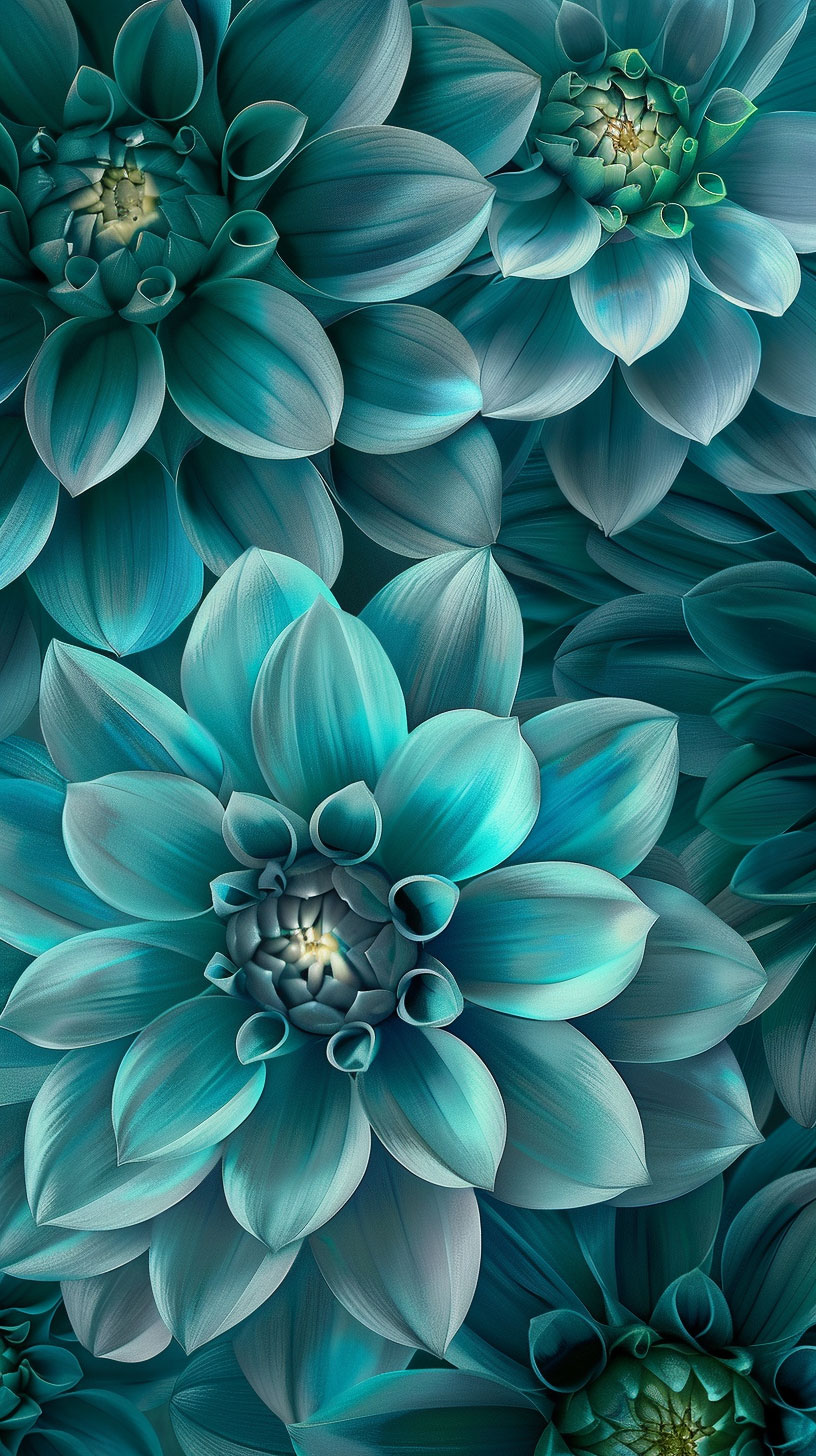 Google Pixel Teal Flower AI Mobile Wallpaper: HD Collection