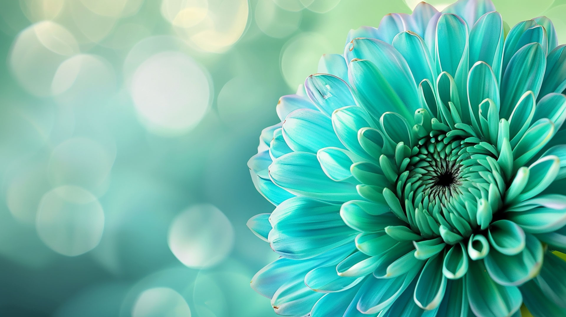 Tranquil Teal Flower AI Wallpaper: Free HD Downloads