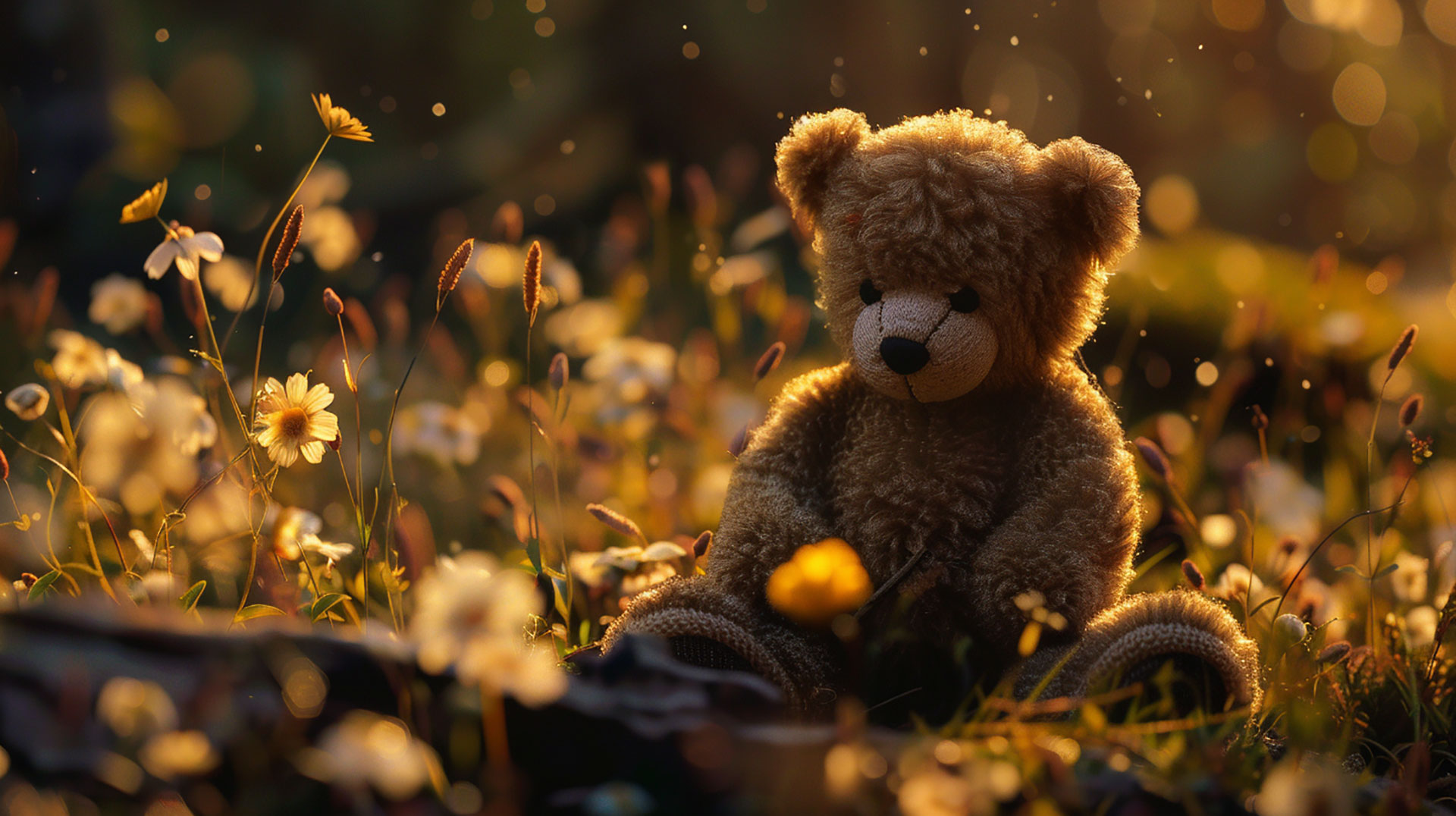 Heartwarming Teddy Bear AI Wallpaper for Desktop