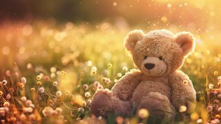 Whimsical Teddy Bear Digital Background in HD