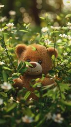 Adorable Teddy Bear AI Wallpaper for iPhone