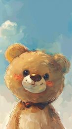 Sweet Teddy Bear AI Wallpaper for Mobile Devices