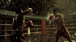 Thai Boxing Kick: Action-Packed Desktop Background