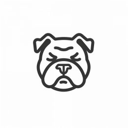 Contemporary Thin Line Bulldog Emblem for Unique Brands