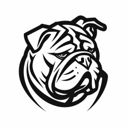 Premium Thin Line Bulldog Logo: Contemporary Brand Symbol