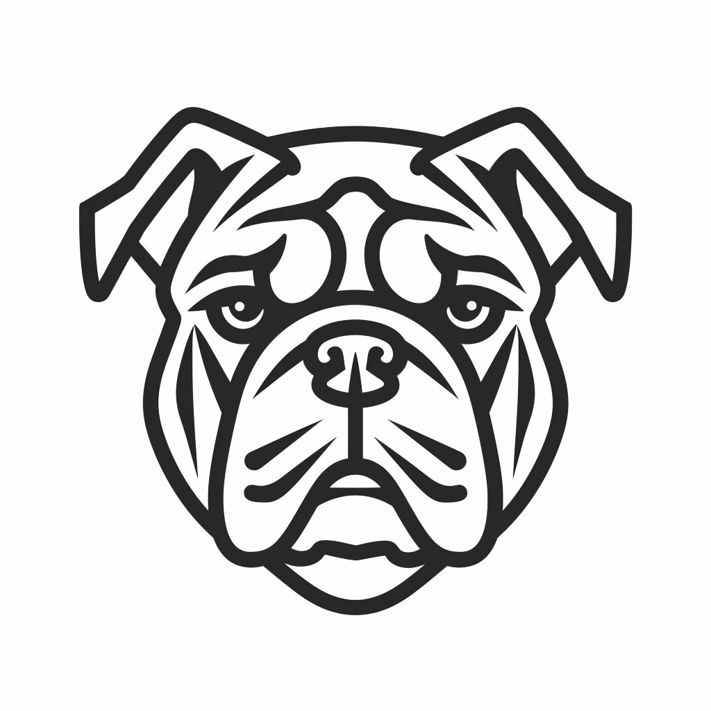 Stylish Thin Line Bulldog Logo: Simple and Bold