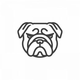 High-Resolution Thin Line Bulldog Logo for Clean Brands