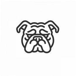 Elegant Thin Line Bulldog Emblem: Minimalist Design