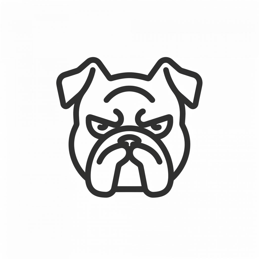 Minimalist Thin Line Bulldog Logo: Clean and Stylish