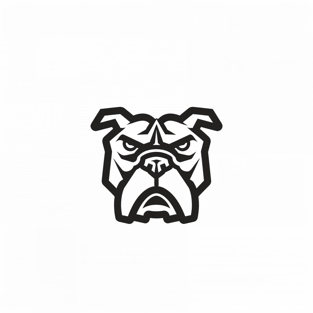 Thin Line Bulldog Emblem: High-Quality Minimalist Branding