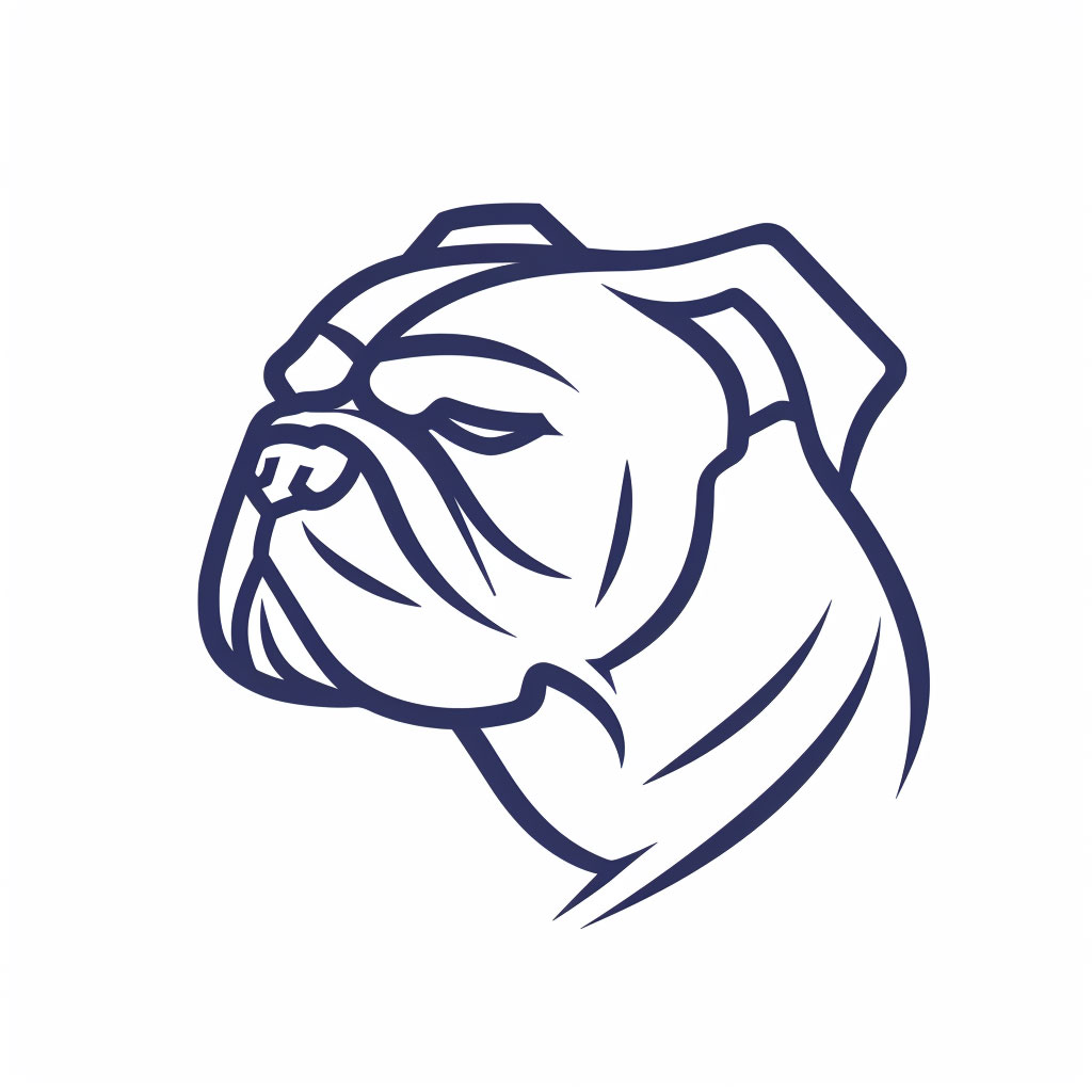 Clean and Modern Thin Line Bulldog Logo Design