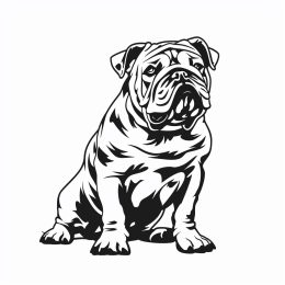 Premium Thin Line Bulldog Emblem: High-Resolution Branding