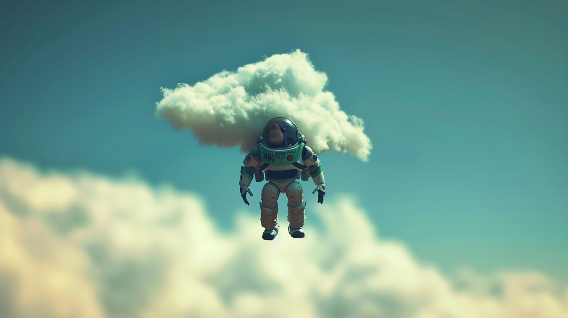 Free Download: AI Toy Story Cloud Desktop Wallpaper