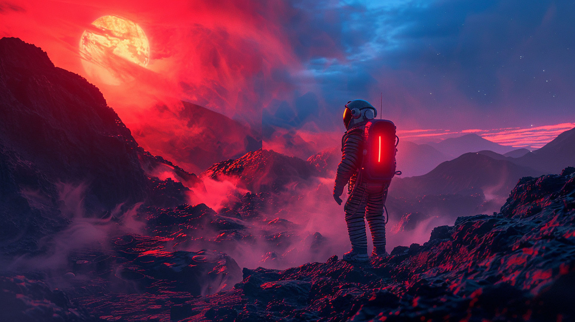 High-Resolution Trippy Astronaut PC Wallpapers