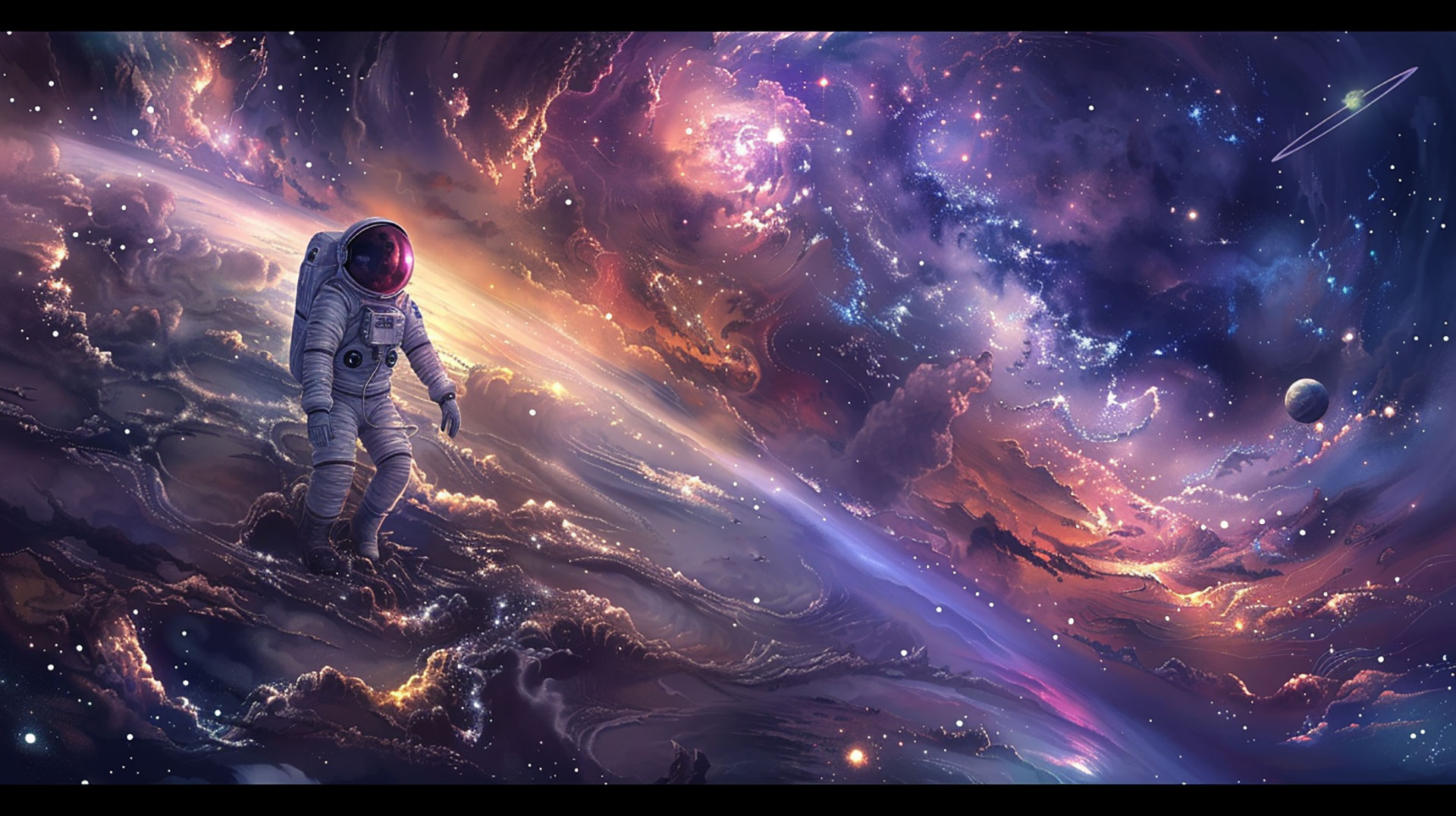 Trippy Astronaut 1920x1080 Digital Background: HD