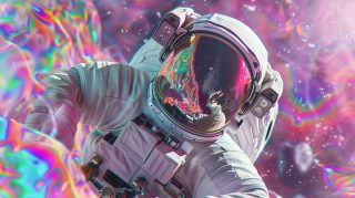 Trippy Astronaut HD Wallpaper: 16:9 Aspect Ratio