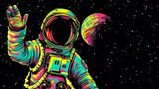 Ultra HD Trippy Astronaut Desktop Wallpaper: Free Download