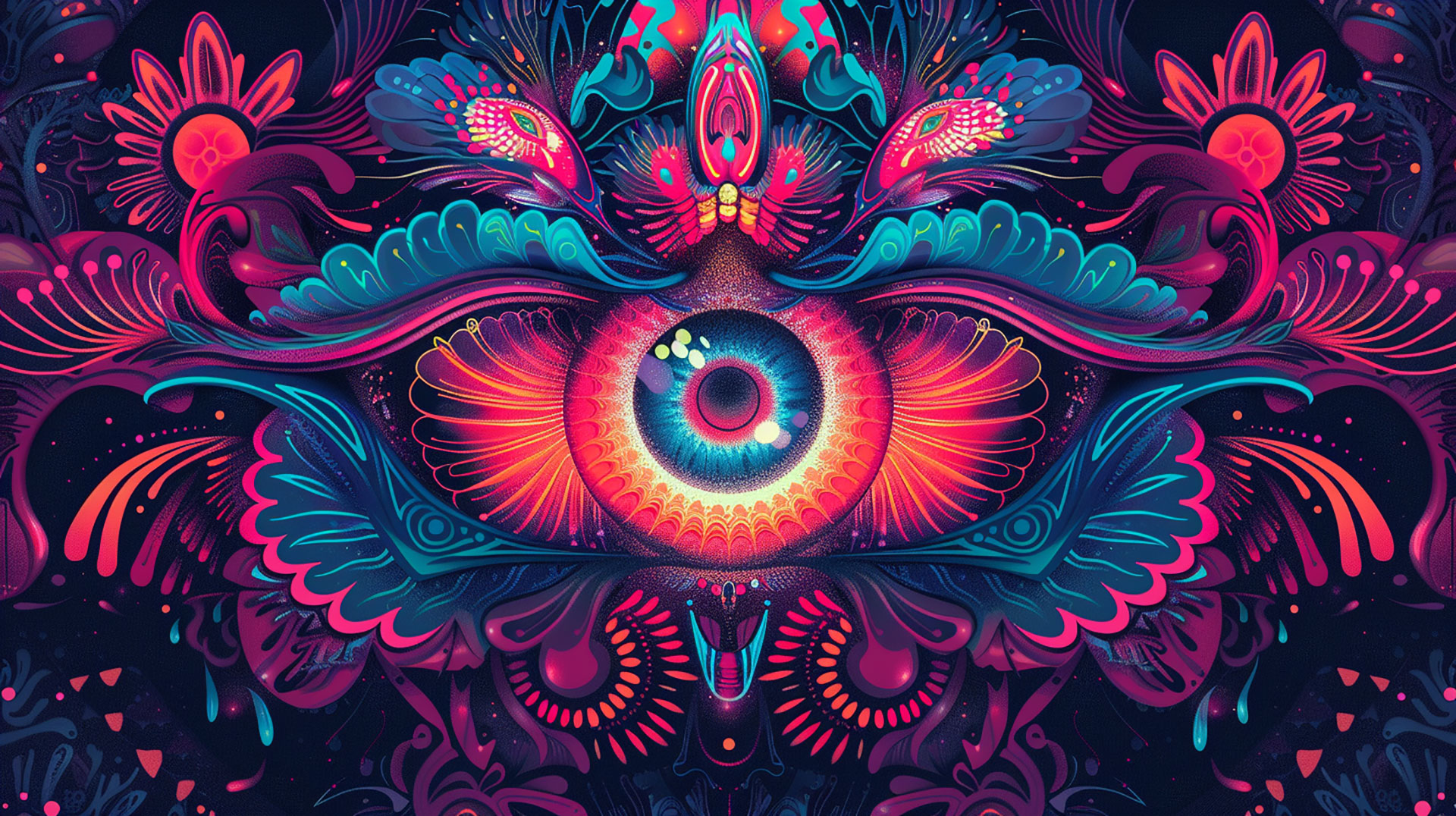 Surreal Trippy Evil Eye AI Wallpaper Collection