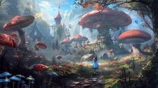 High-Resolution Trippy Alice in Wonderland Image