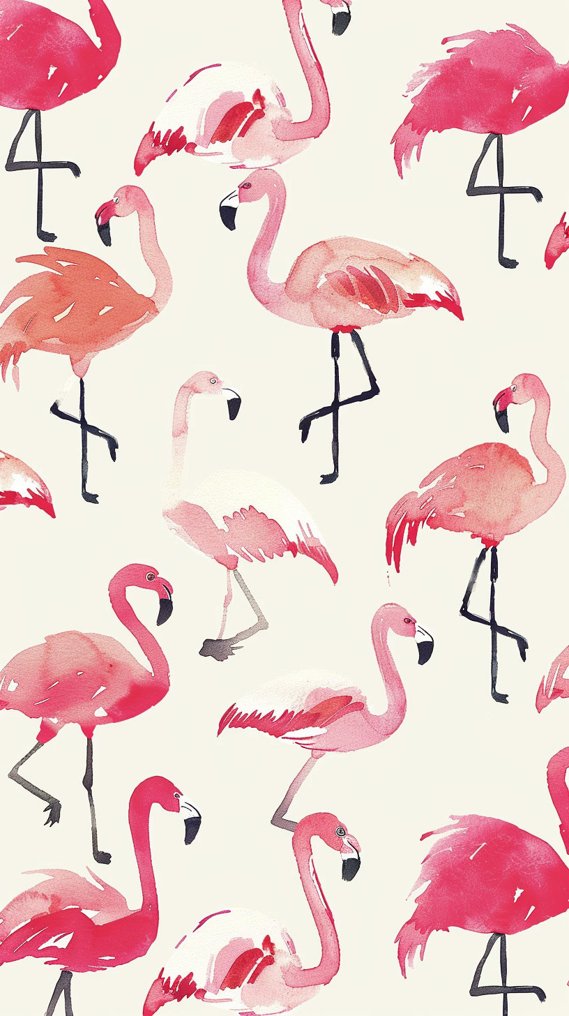 Coastal Tropical Flamingo Wallpaper for Android