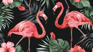 Serene Tropical Flamingo AI Desktop Art