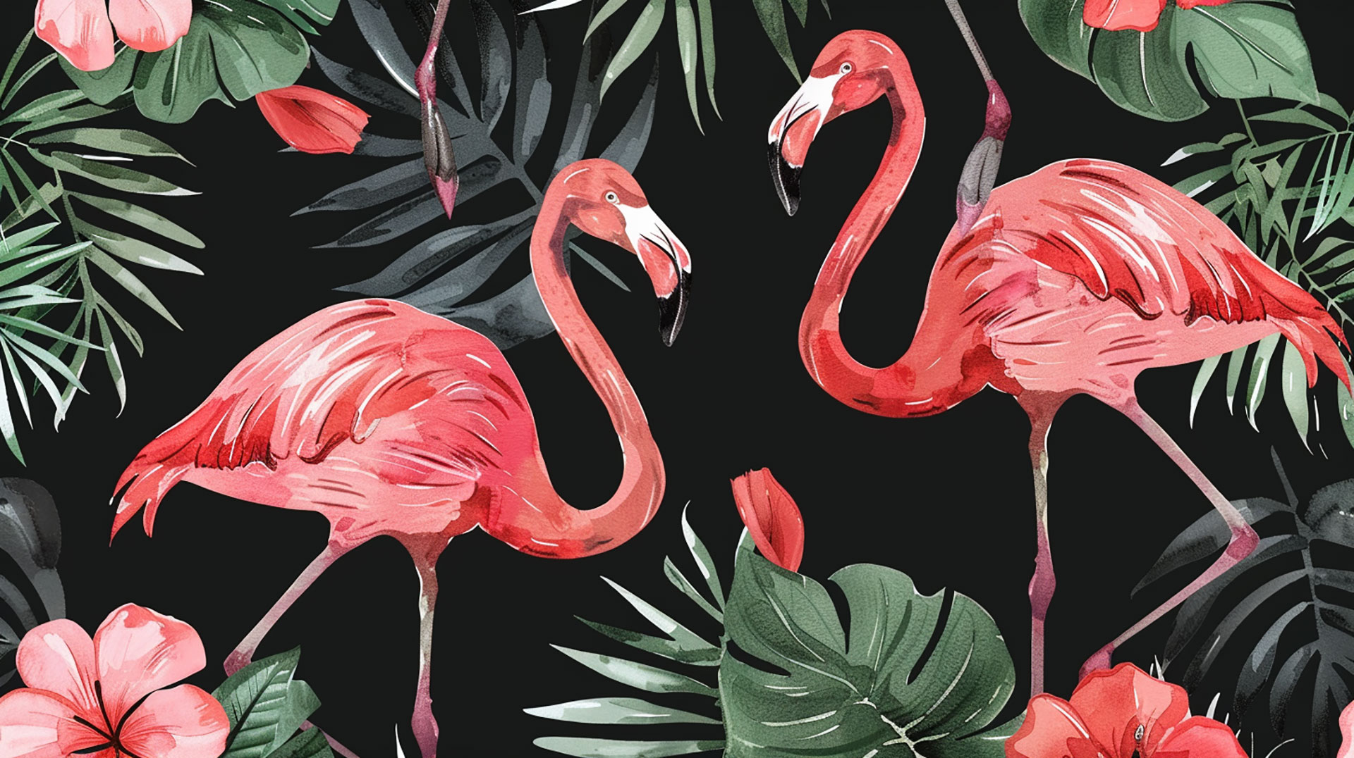 Serene Tropical Flamingo AI Desktop Art