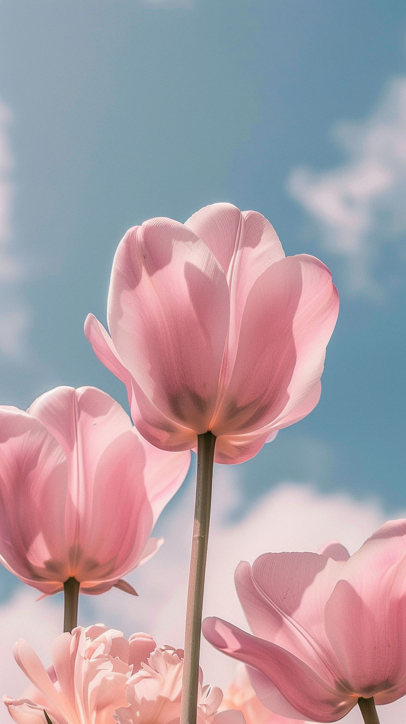 Tulip Aesthetic AI Mobile Wallpaper in HD