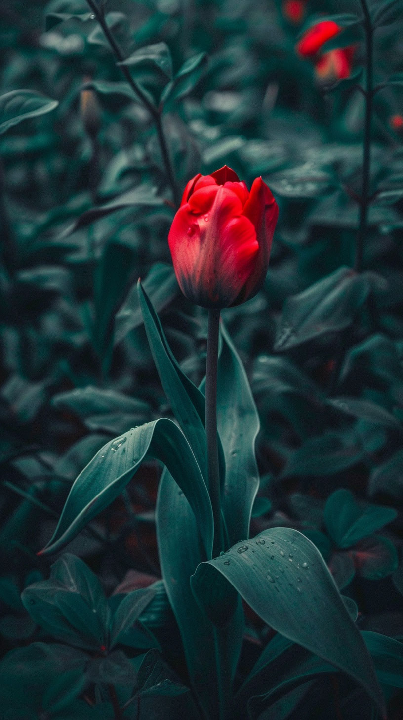 AI-Enhanced Tulip Mobile Background