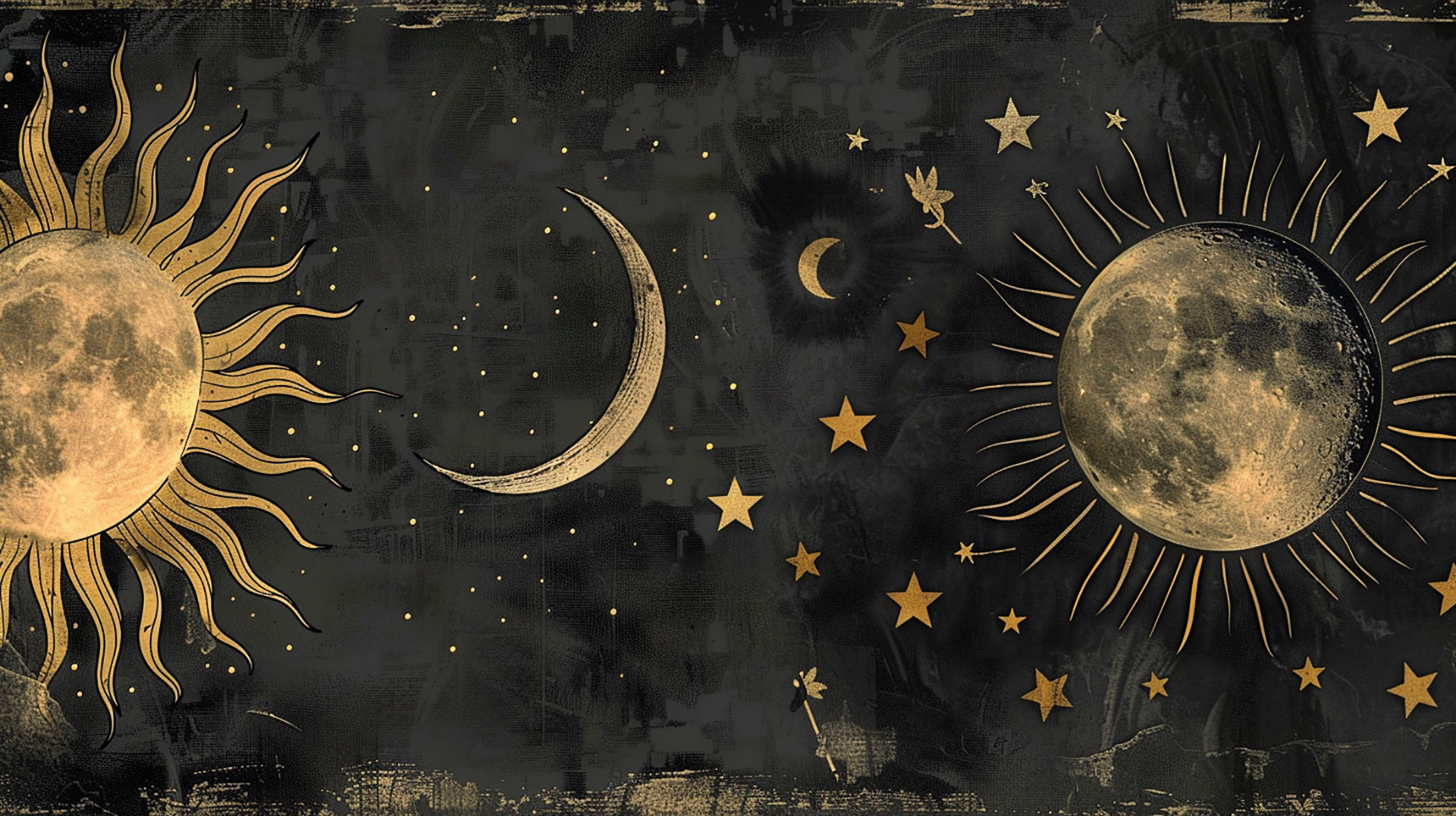 Vintage Sun and Moon AI HD Wallpaper for Desktop