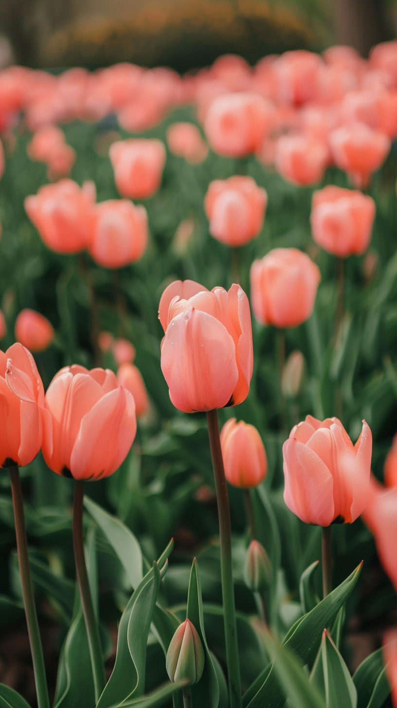 Free Download: AI Vintage Tulips Mobile Wallpaper