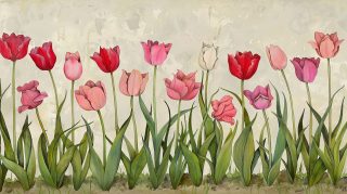 High-Resolution Vintage Tulips AI Wallpaper 1920x1080